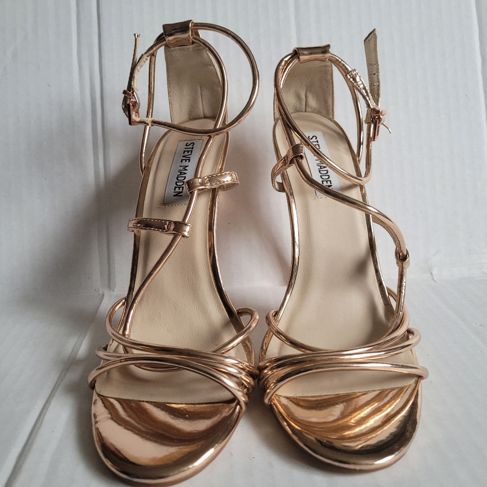 Steve Madden Strappy Women's Rose Gold Stilettos size 8B